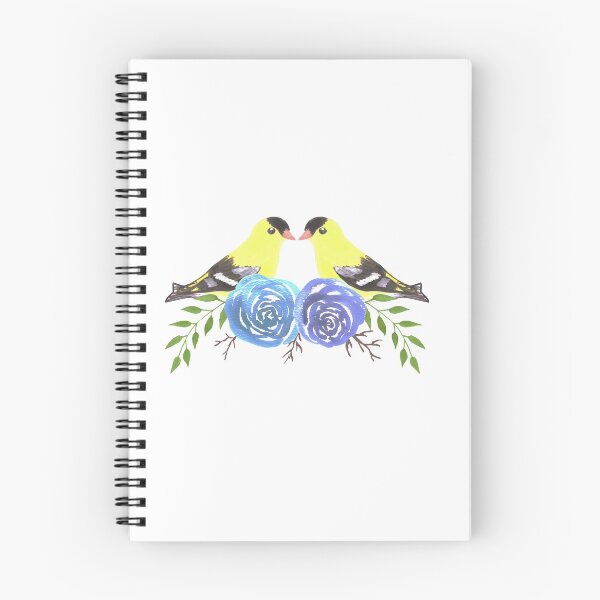 Item preview, American goldfinch couples on rose twigs designed and sold by Shawlin Islam.
