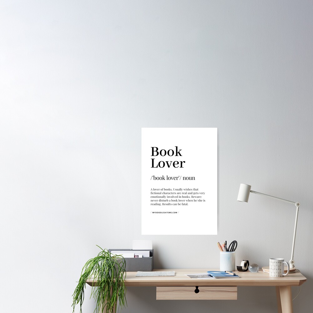 book-lover-definition-noun-readers-dictionary-white-poster-for