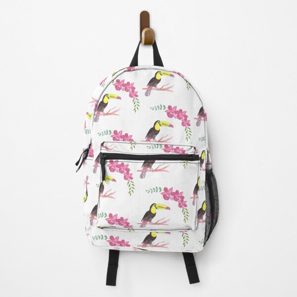Item preview, Keel billed Toucan bird or Ramphastidae sulfuratus watercolor birds and orchid flowers designed and sold by Shawlin Islam.