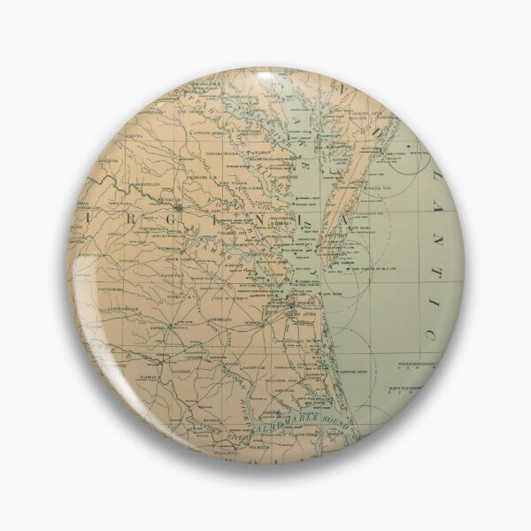 Item preview, Vintage Outer Banks & Chesapeake Bay Lighthouse Map  designed and sold by BravuraMedia.