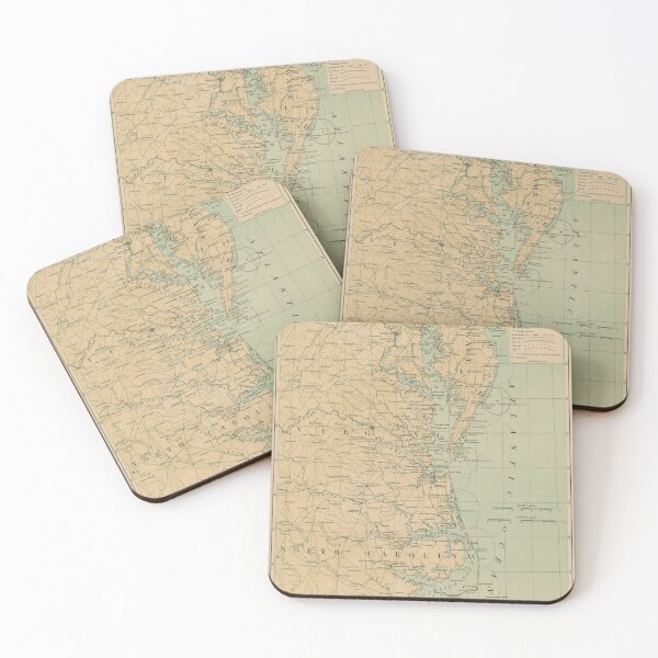 Item preview, Vintage Outer Banks & Chesapeake Bay Leuchtturm Karte designed and sold by BravuraMedia.