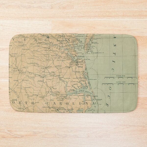 Item preview, Vintage Outer Banks & Chesapeake Bay Lighthouse Map  designed and sold by BravuraMedia.