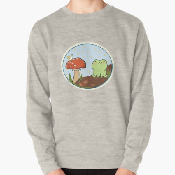 Cottagecore - Frog and Mushroom Bubble! Pullover Sweatshirt