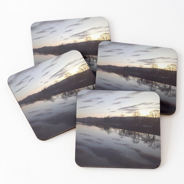 Item preview, Sunsetting Reflection Cloudy Sky Land River Scotland designed and sold by glowvim.