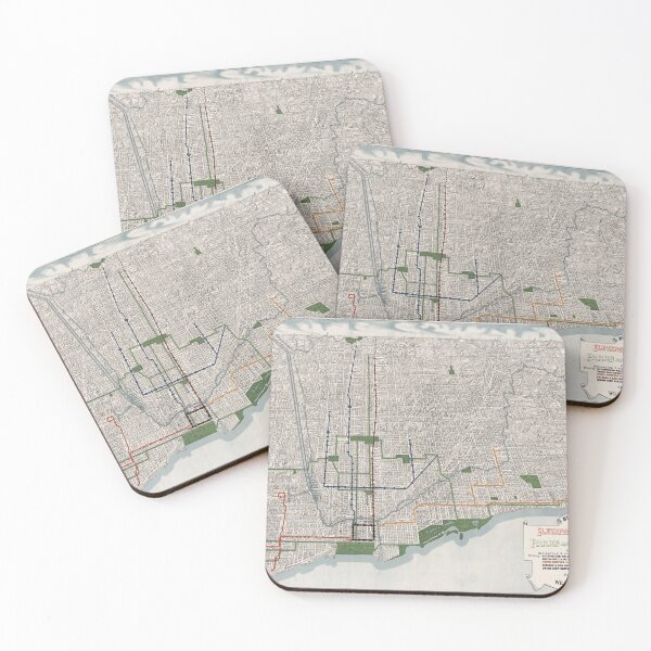 Item preview, Vintage Chicago Elevated Railways Map (1908) designed and sold by BravuraMedia.