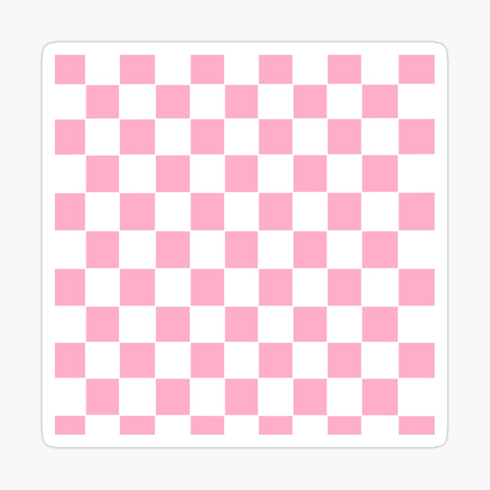 Pink & White Chequerboard Square Pattern Wallpaper