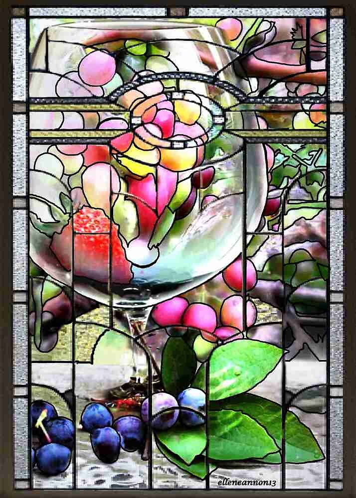 "Stained Glass Template Summer Wine" by Ellen Cannon Redbubble