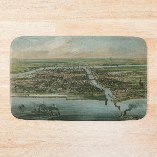 Item preview, Vintage Pictorial Map of Chicago IL (1856) designed and sold by BravuraMedia.