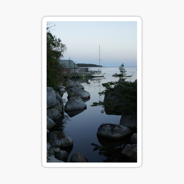 Sailboat at dusk Sticker