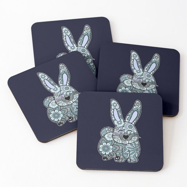 Item preview, Rabbit Zentangle in Shades of Green And Grey designed and sold by madtoyman.