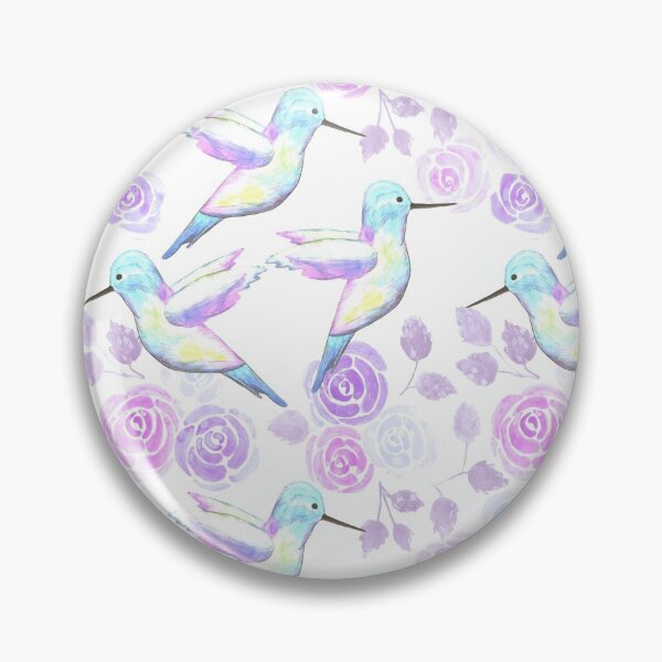 Item preview, Hummingbirds and lilac roses- birds and roses seamless watercolor birds painting  designed and sold by Shawlin Islam.