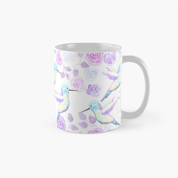 Item preview, Hummingbirds and lilac roses- birds and roses seamless watercolor birds painting  designed and sold by Shawlin Islam.