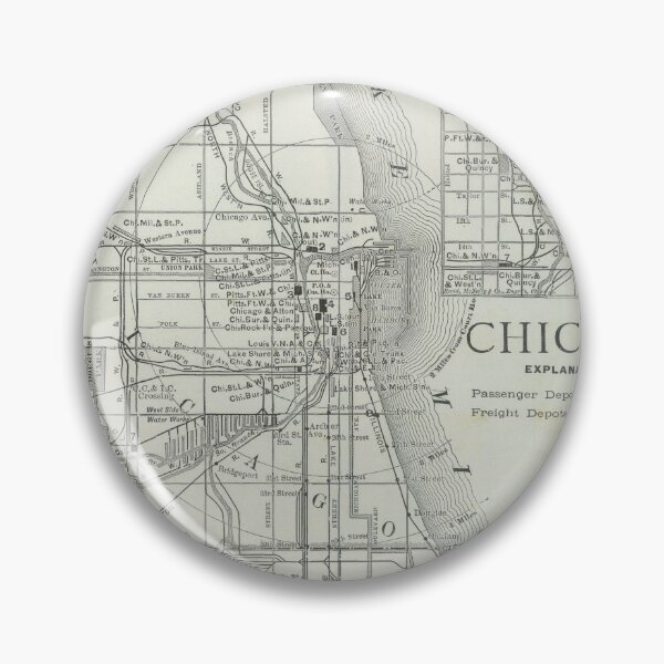Artikelvorschau, Vintage Chicago IL Karte (1889) entworfen und verkauft von BravuraMedia.