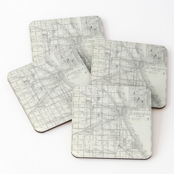 Item preview, Vintage Chicago IL Map (1889) designed and sold by BravuraMedia.