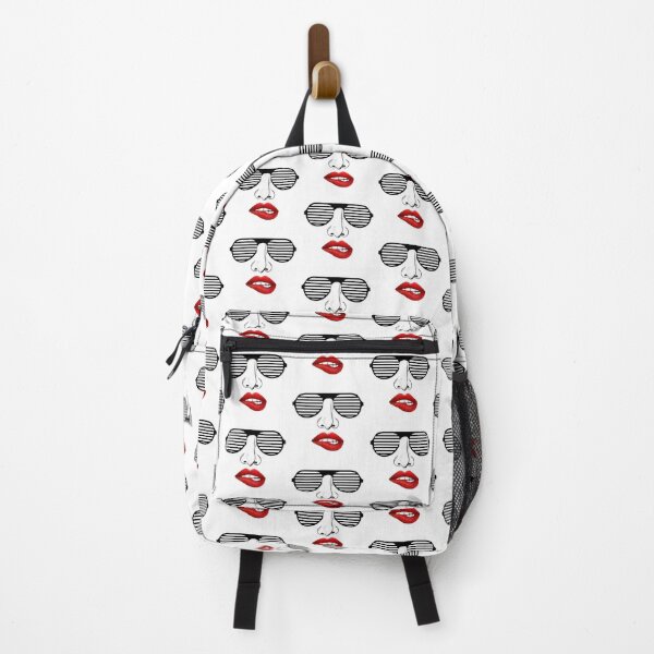 Item preview, Face with Black Stripe Sunshade Biting Red Lips designed and sold by FortuneTee.