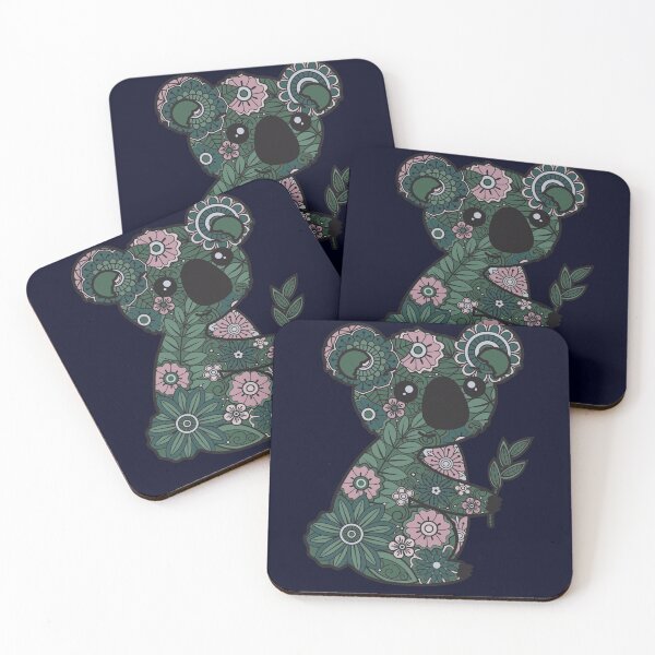 Item preview, Koala Zentangle in Shades of Pink And Green designed and sold by madtoyman.