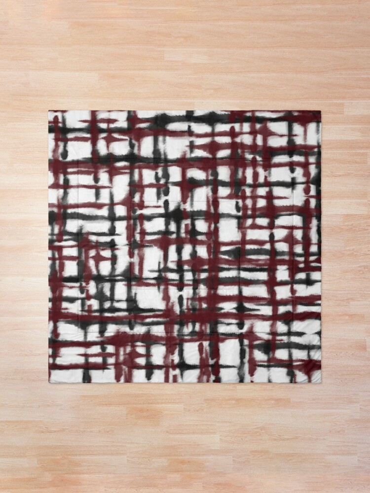 Dark red tie with rectangles patterns