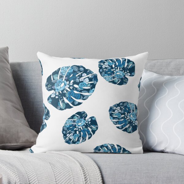 Item preview, Monstera blue floral pattern designed and sold by code-doggo.