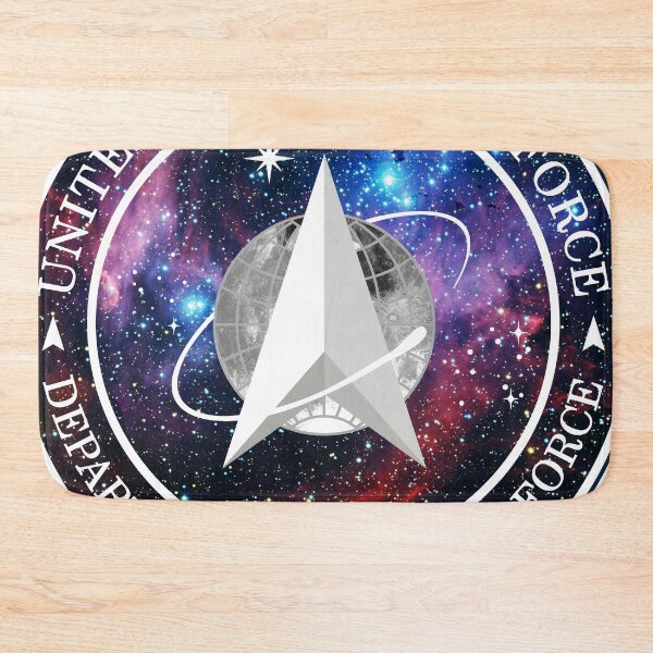 Item preview, US Space Force Official Logo Design - Running Chicken Nebula Galactic Universal Stars Print designed and sold by FreakyFresh.