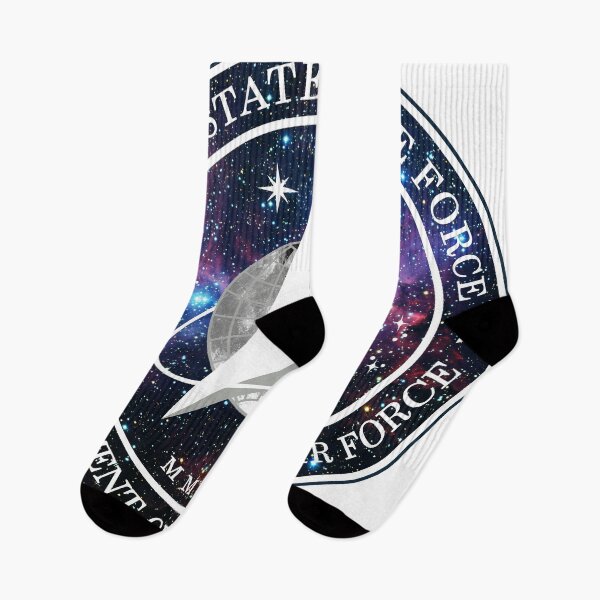 Item preview, US Space Force Official Logo Design - Running Chicken Nebula Galactic Universal Stars Print designed and sold by FreakyFresh.