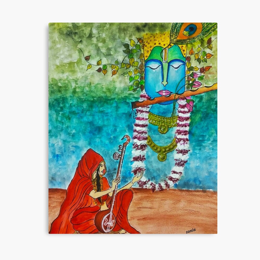 Meera Bai and Krishna Painting by Vishal Gurjar - Fine Art America