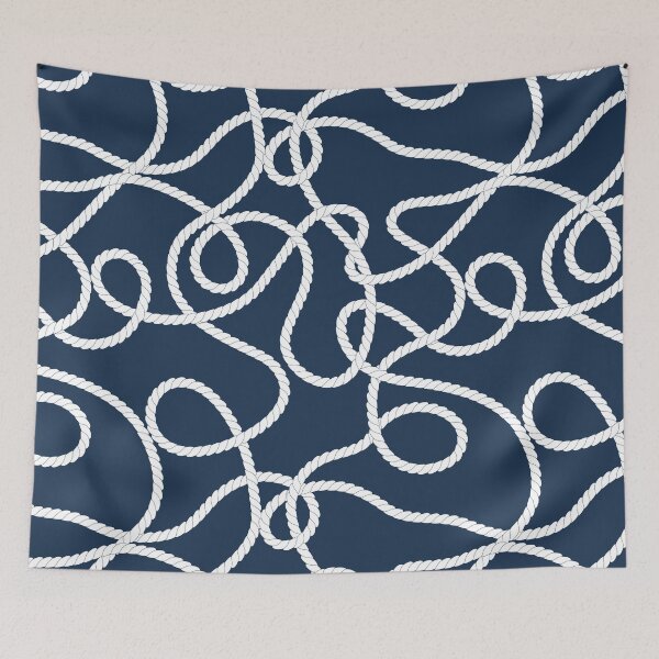 Item preview, Tangled rope in navy blue and white designed and sold by natalyon.