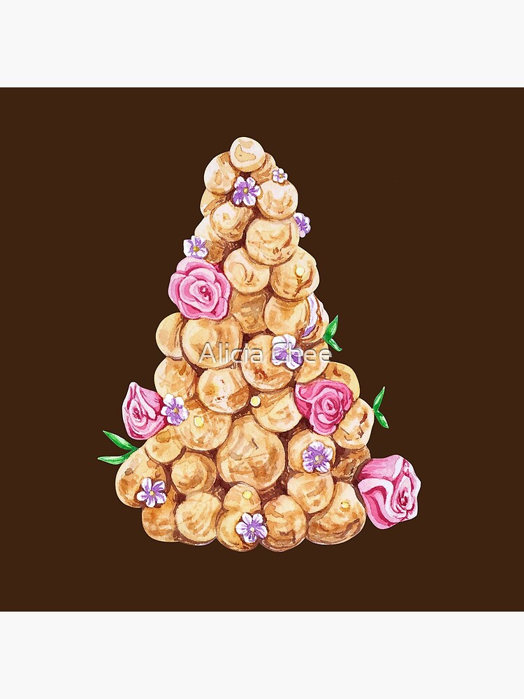 "French Croquembouche Choux Pastry Puffs with Flowers" Floor Pillow for ...