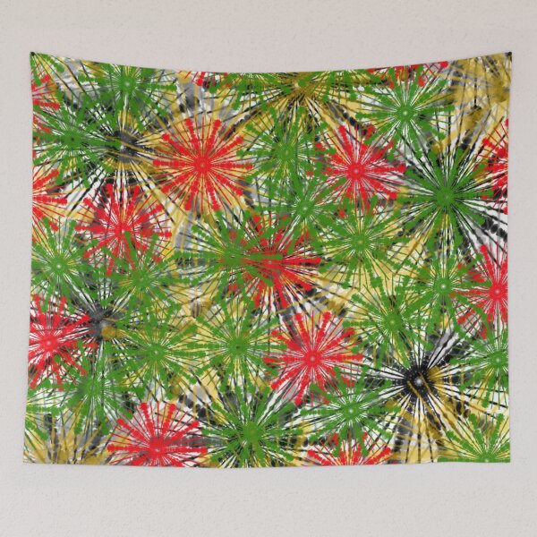 Item preview, Green, Orange and Yellow Flowers  designed and sold by Malha Malha.