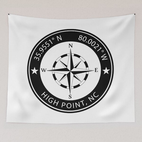 Item preview, High Point, North Carolina Geographical Coordinates designed and sold by TeeOhGraphics.