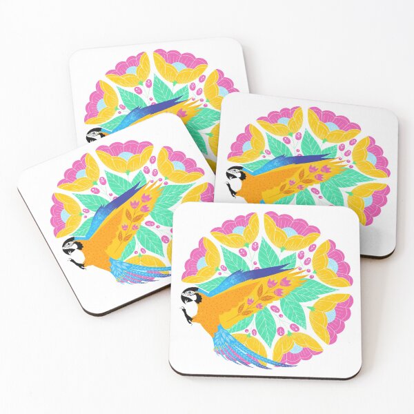 Item preview, Colourful Parrot Folky Floral Art designed and sold by WensdiMade.