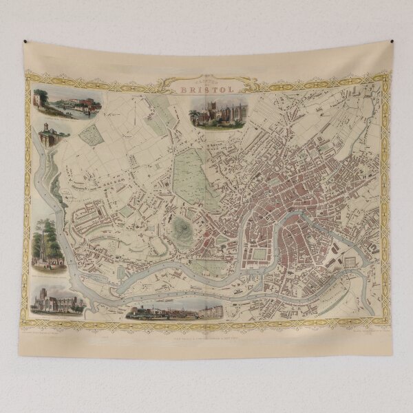 Item preview, Vintage Clifton Bristol England Map (1851) designed and sold by BravuraMedia.