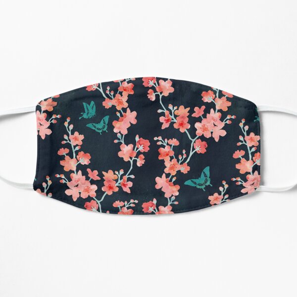 Sakura butterflies bold Flat Mask