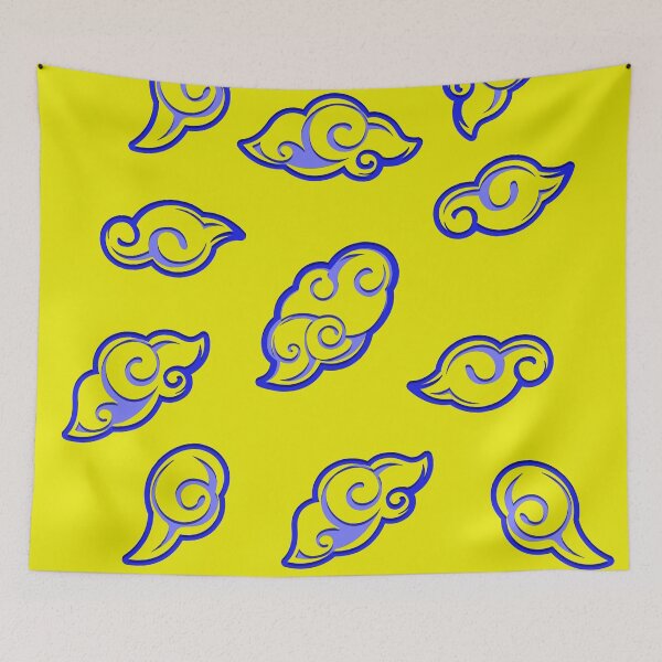 Item preview, Kumo Clouds Japanese Yellow & Blue Design Pattern designed and sold by Akaiji.