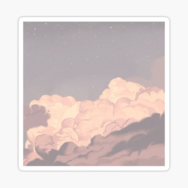 Item preview, Dreamy Clouds Aesthetic Lofi Anime Sticker designed and sold by myhappydays.