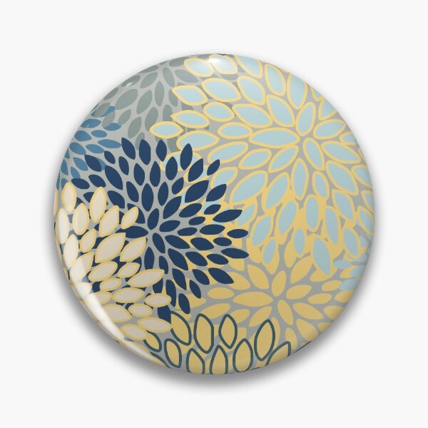 Item preview, Floral Print, Yellow, Gray, Blue, Teal  designed and sold by meggydesigns.