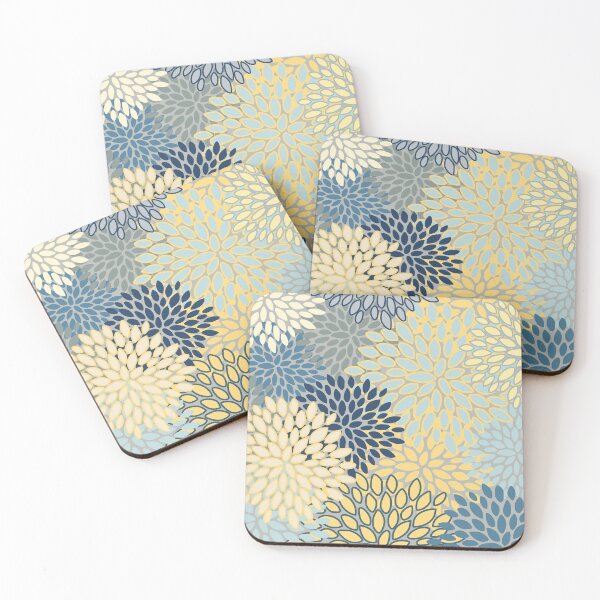 Item preview, Floral Print, Yellow, Gray, Blue, Teal designed and sold by meggydesigns.