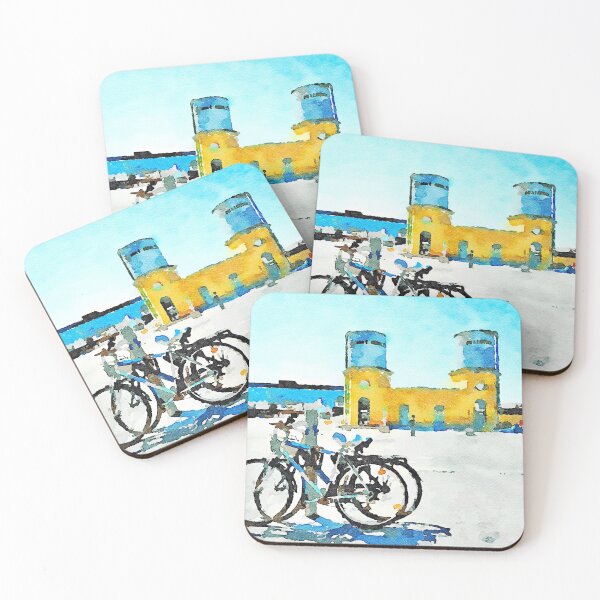 Item preview, Bicycles with old and new railway stations designed and sold by Giuseppe Cocco.