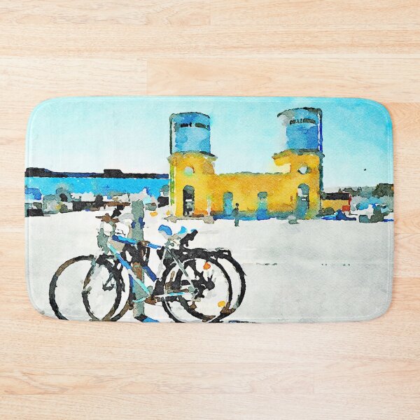 Item preview, Bicycles with old and new railway stations designed and sold by Giuseppe Cocco.