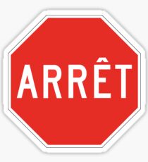 Stop, Quebec, Traffic Sign, Canada Sticker