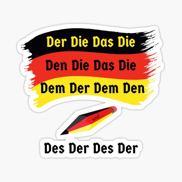 "Der Die Das Deutsch German Words for The Definite Article " Sticker