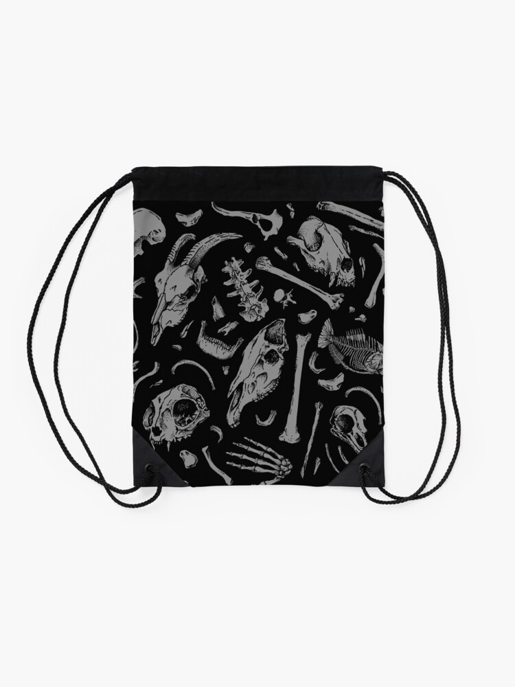 Thumbnail 2 of 3, Drawstring Bag, Bones designed and sold by deniart.