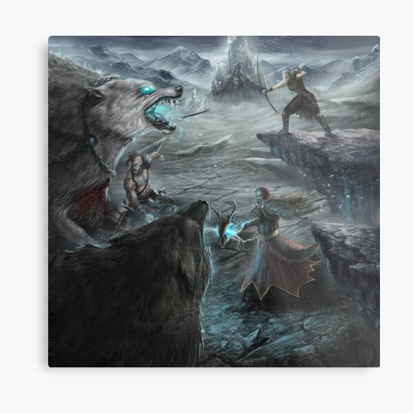 Skoll and Hati avenge Fenrir Metal Print