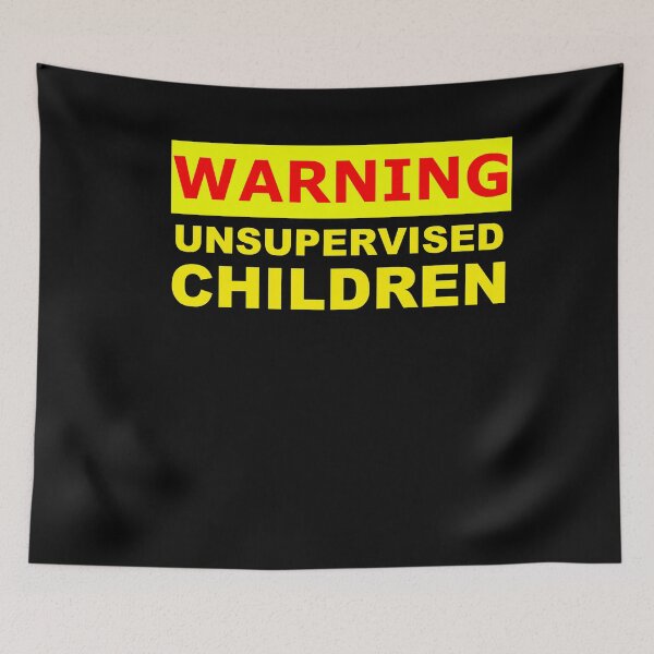 Item preview, warning unsupervised children sign designed and sold by patriotazx.