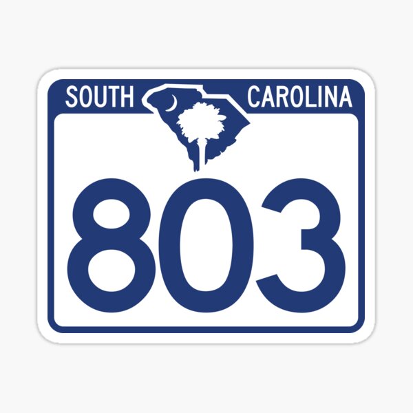 South Carolina State Route 803 (Area Code 803) Sticker