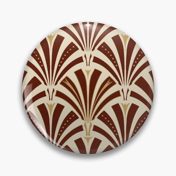 Item preview, Art Deco Fan Pattern, Chocolate Brown on Cream designed and sold by Marymarice.