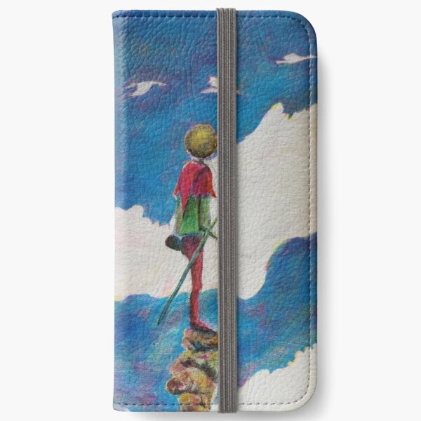 Ein Junge beobachtet vier Schwäne iPhone Flip-Case