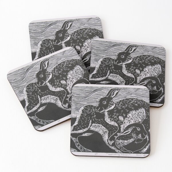 Artikelvorschau, Wrestling Hasen. Linoprint entworfen und verkauft von crowleyronan123.