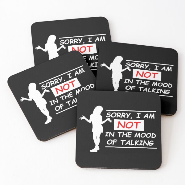 Item preview, "Not in the mood of talking" Black designed and sold by CreativityRoams.