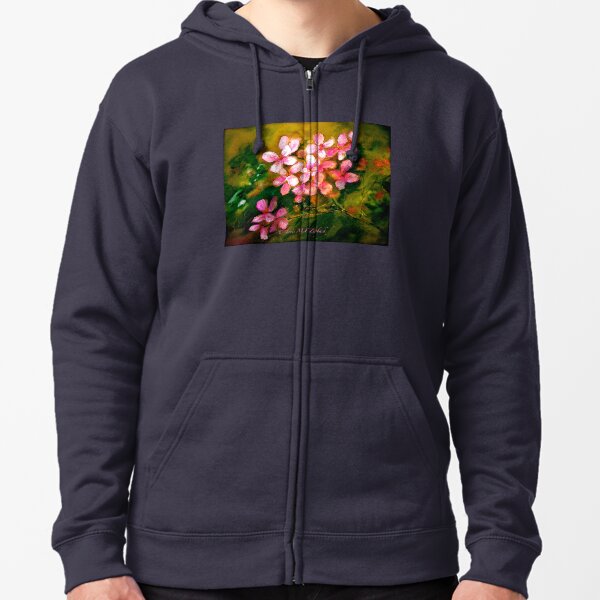 Pink Geranium Zipped Hoodie