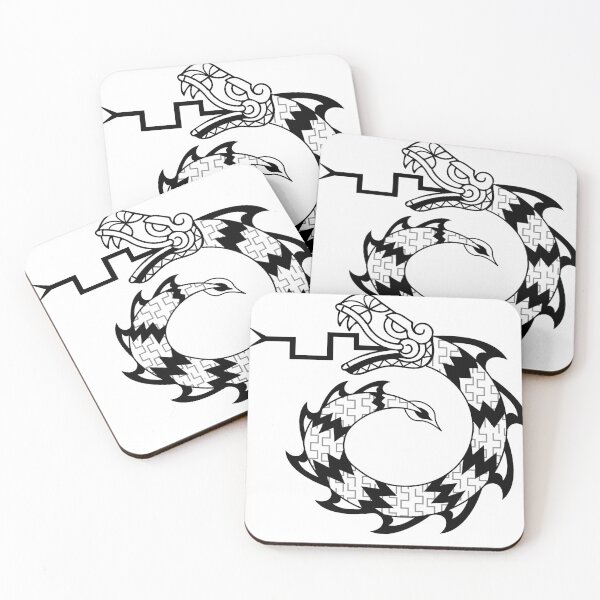 Item preview, Aztec Tribal snake dragon circle black designed and sold by Jake Purcell.